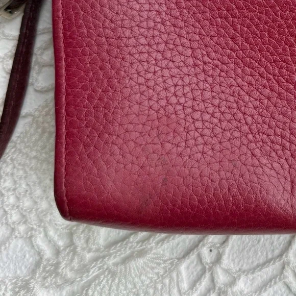 Y2k Brighton Red Leather Heart Wallet Crossbody Organizer Bag Coquette - Picture 5 of 5